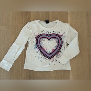 PIXIE LANE Girls Heart Long Sleeve Top Tee - Size 7 Years